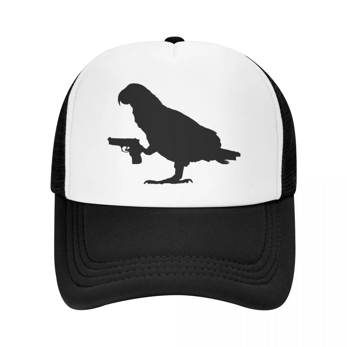 Шляпы дальнобойщиков Parrot, держащих пистолет, Бейсбольная кепка Snapback Outdoor Kpop с регулируемым козырьком Для мужчин и женщин