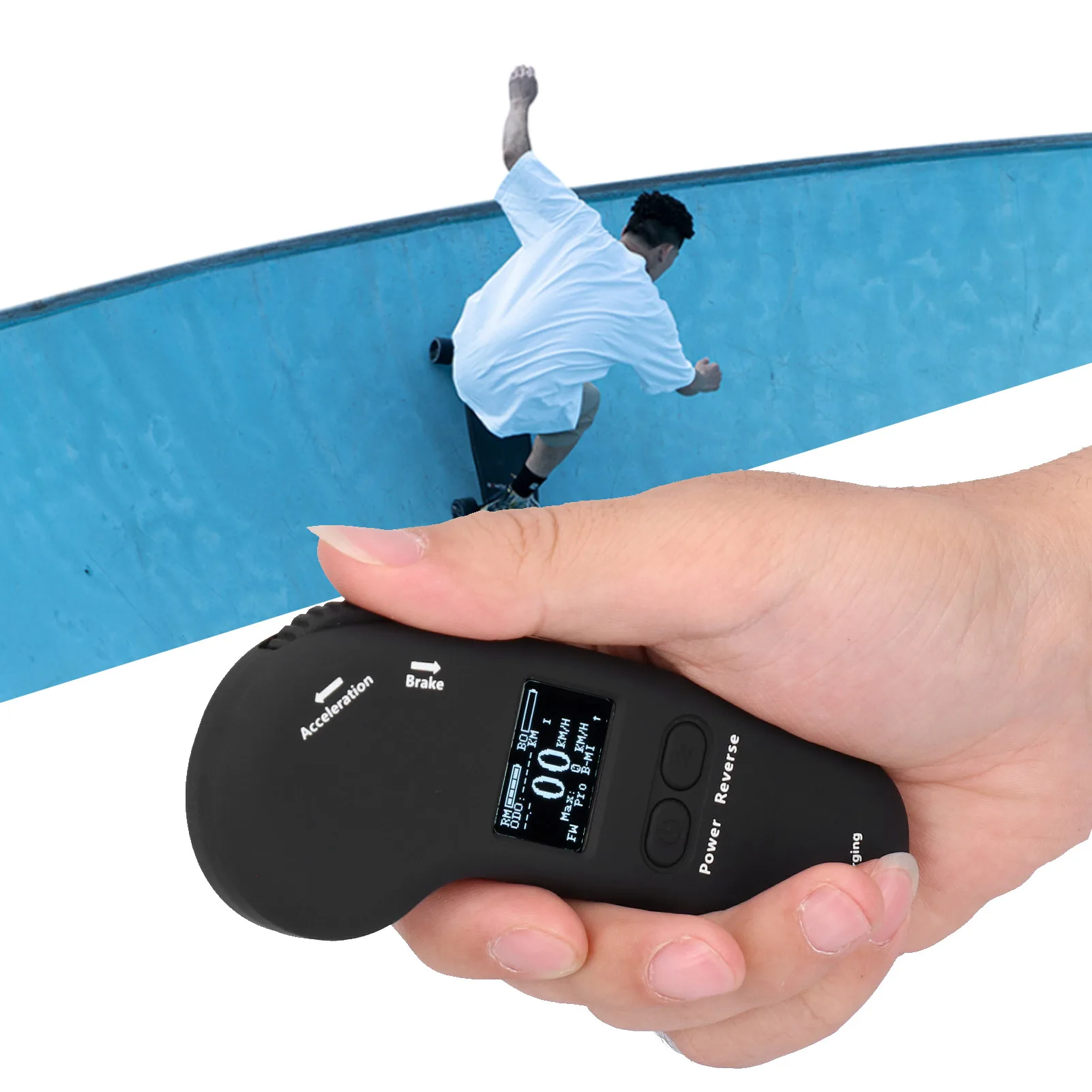 Электрический скейтборд Беспроводной светодиодный дисплей Пульт дистанционного управления с регулируемой скоростью торможения