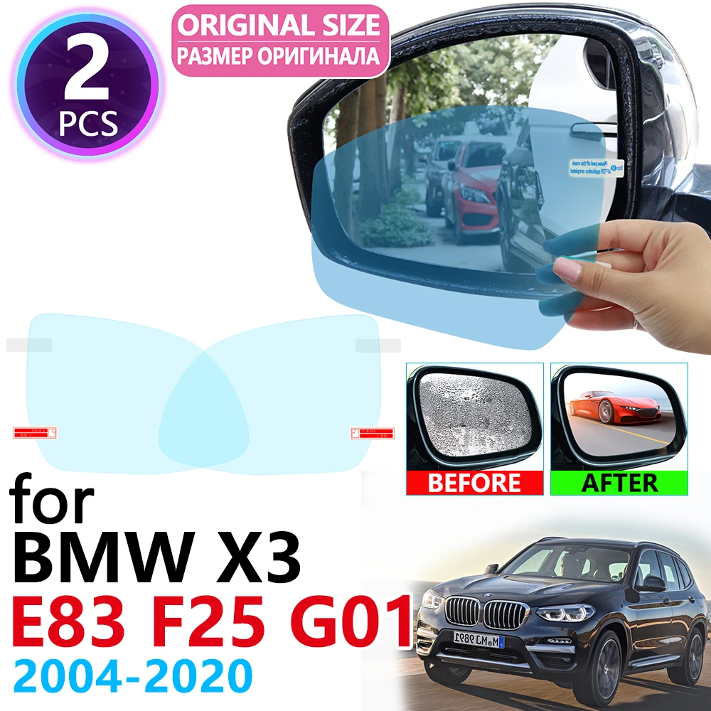 для BMW X3 E83 F25 G01 2004 ~ 2020 Полное Покрытие Зеркала Заднего Вида Противотуманные Пленки Непромокаемая Противотуманная Пленка Чистые Автомобильные Аксессуары 2014